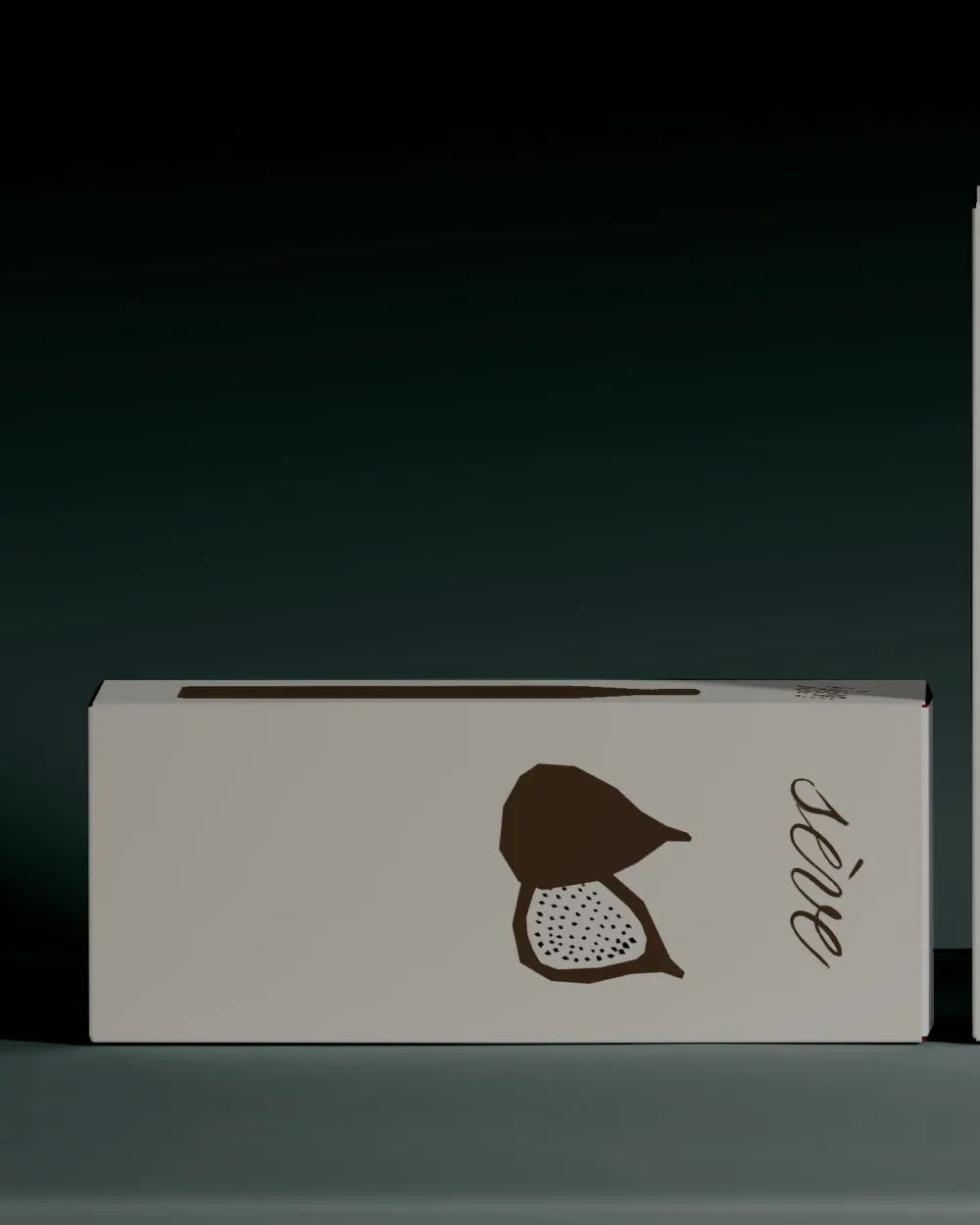 Sève boxes with figs and the script wordmark