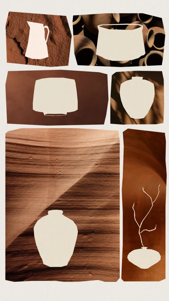 Story with a collage of vessels on sandstone